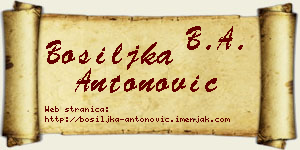 Bosiljka Antonović vizit kartica